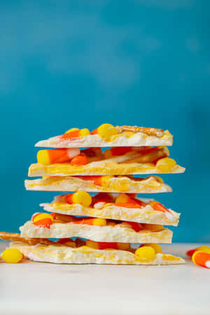 Candy Corn Rice Crispy Treats Stack Wallpaper