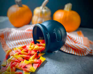 Candy Corn Spilledfrom Cauldron Wallpaper
