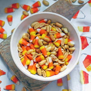 Candy Cornand Peanuts Snack Bowl Wallpaper
