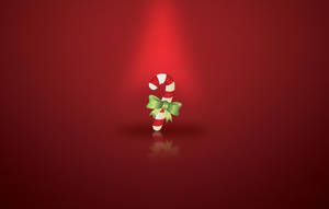 Candy On Red Christmas Background Wallpaper