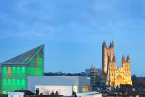 Canterbury Cathedral Twilight Skyline Wallpaper