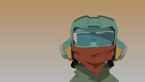 Canti, The Iconic Robot From Flcl Anime Series, Posing Against A Blue Background. Wallpaper