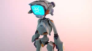 Canti, The Iconic Robot From Flcl Anime, Standing Tall Against A Vibrant Urban Backdrop Wallpaper