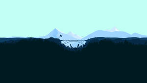 Canva Forest Mountain Vector Wallpaper