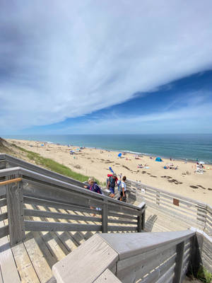 Cape Cod Deck By The Beach Wallpaper