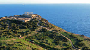 Cape Sounion In Greece Ocean Wallpaper