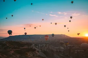 Cappadocia Beautiful Sunrise Balloons Wallpaper