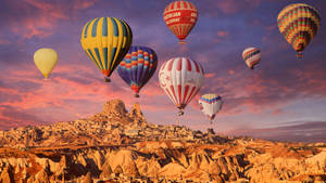 Cappadocia Sunset Rock Formations Wallpaper