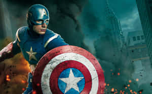 Captain America Action Pose Wallpaper