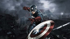 Captain America Action Pose Wallpaper