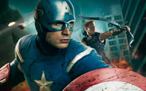 Captain America Dual Screen - Time For Epic Battle Wallpaper