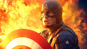 Captain America Explosive Backdrop Wallpaper