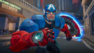 Captain America In Action Wallpaper