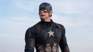 Captain America In Action Pose Wallpaper