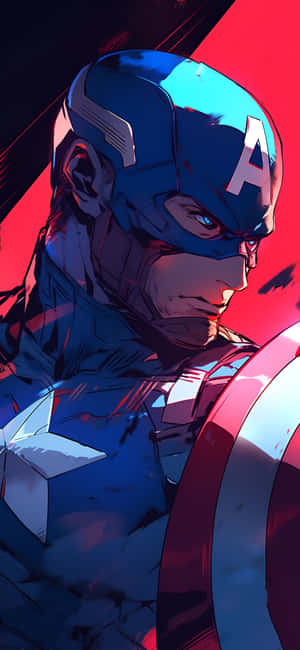 Captain America Red Blue Artwork Wallpaper