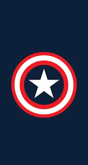Captain America Shield Iphone Minimalist Dark Blue Wallpaper