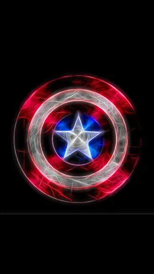 Captain America Shield Iphone Neon Aesthetic Wallpaper