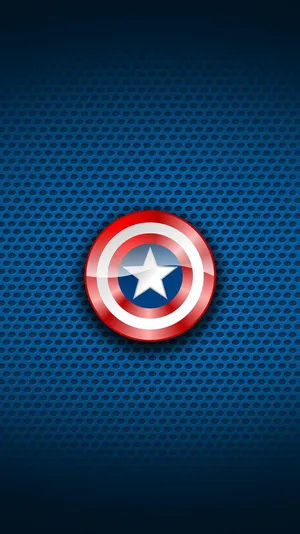 Captain America Shield Iphone On Blue Aesthetic Wallpaper
