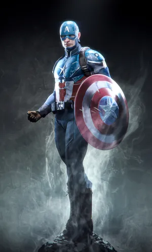 Captain America Standing Superhero Iphone Wallpaper