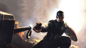 Captain America Stands As The Ultimate Symbol Of Strength And Courage. Wallpaper