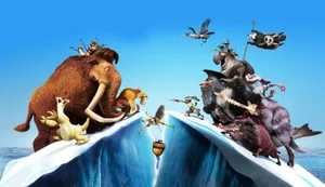 Captain Gutt Vs Manfred Ice Age: Continental Drift Wallpaper