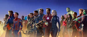 Captain Marvel And The Avengers – Ready To Take On The World Wallpaper