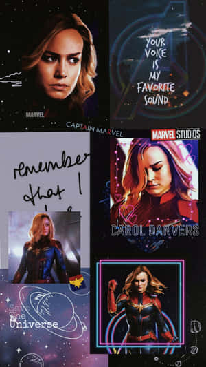 Captain Marvel Carol Danvers Collage Wallpaper