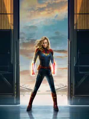 Captain Marvel Is Here With Her Very Own Ipad! Wallpaper