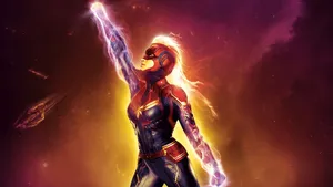 Captain Marvel Power Display Wallpaper
