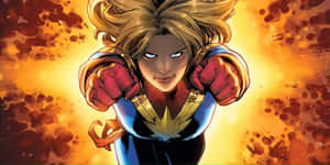 Captain Marvel Power Punch Wallpaper