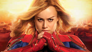 Captain Marvel Powerful Stance Wallpaper