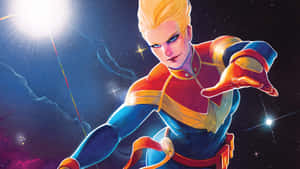 Captain Marvel Powerful Stance Wallpaper