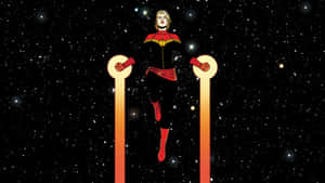 Captain Marvel Space Flight Wallpaper