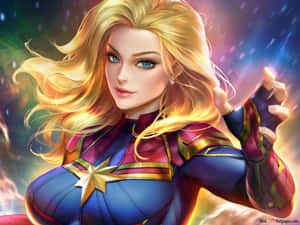 Captain Marvel Unleashed On Ipad! Wallpaper