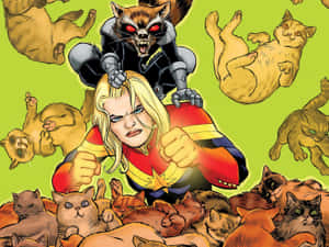 Captain Marveland Goosethe Cat Frenzy Wallpaper