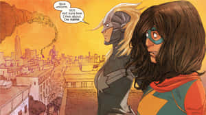 Captain Marveland Ms Marvel Comic Dialogue Wallpaper