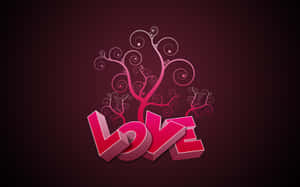 Caption: A Beautiful Expression Of Pink Love Wallpaper