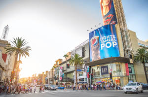 Caption: A Beautiful Night On Hollywood Street Wallpaper