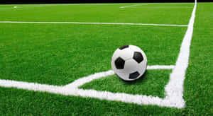 Caption: A Close-up Shot Of A Classic Soccer Ball Wallpaper