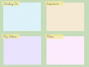 Caption: A Colorful And Cute Desktop Organizer Digital Design Wallpaper