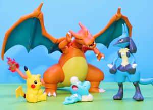 Caption: A Colorful Collection Of Pokemon Toys Wallpaper