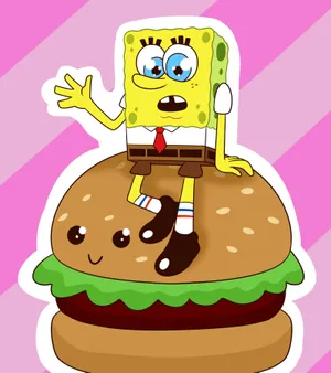 Caption: A Delicious Krabby Patty Ready To Be Served Wallpaper