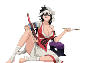 Caption: A Fierce Fighter, Kukaku Shiba's Intense Gaze Wallpaper