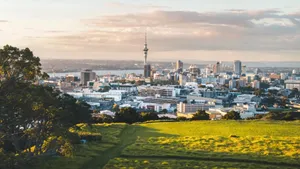 Caption: A Mesmerizing View Of Auckland Skyline At Dusk Wallpaper