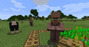 Caption: A Minecraft Villager Exploring The Natural Landscape Wallpaper