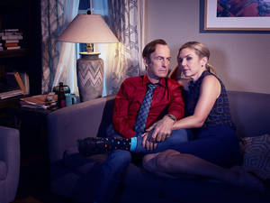 Caption: A Pivotal Moment Between Jimmy Mcgill And His Partner, Kim Wexler, In Better Call Saul. Wallpaper