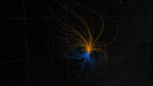 Caption: A Stunning Visualization Of Earth's Magnetic Field Wallpaper