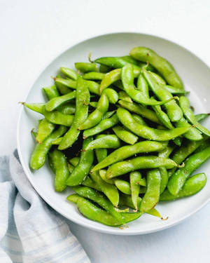 Caption: A Tantalizing Bowl Of Stir-fried Edamame Beans Wallpaper