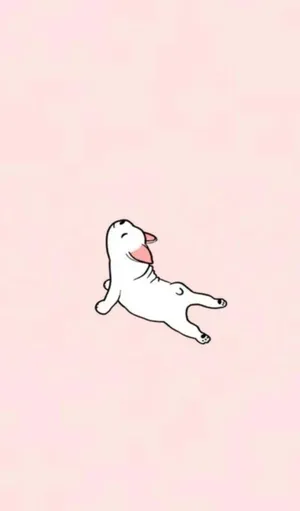 Caption: Adorable Kawaii Dog Illustration Wallpaper