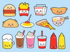 Caption: Adorable Kawaii Food Characters In A Delicious Party Wallpaper